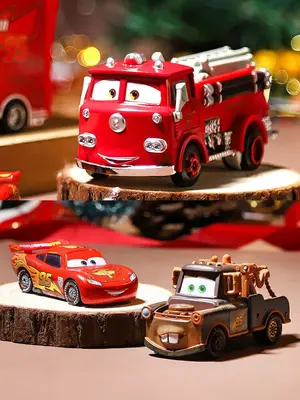 Disney Pixar Cars Red Firetruck Tow Mater McQueen 1:55 Diecast Spielzeug Autos~