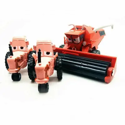 3er-Set Disney Pixar Car Frank Mähdrescher & Traktor 1:55 Gussauto Kind Geschenk