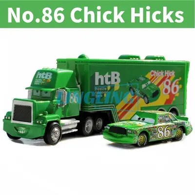 2er Set Disney Pixar Cars Nr.86 Chick Hicks LKW und Auto Spielzeug Druckguss