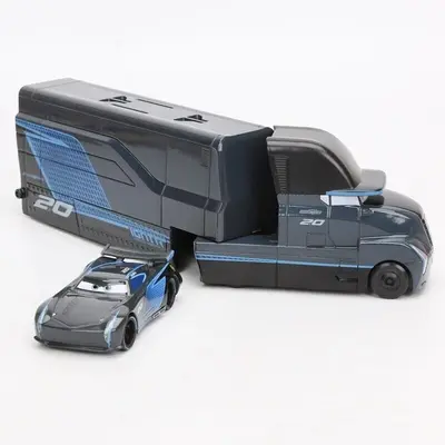 2 Stück Disney Pixar Car3 Nr.20 Jackson Storm Mack Hauler Truck + Auto