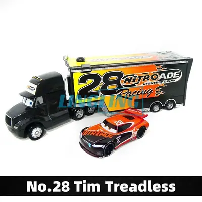 2er Set Disney Pixar Cars Nr.28 Tim Treadless Hauler Truck Alu Modell Geschenk