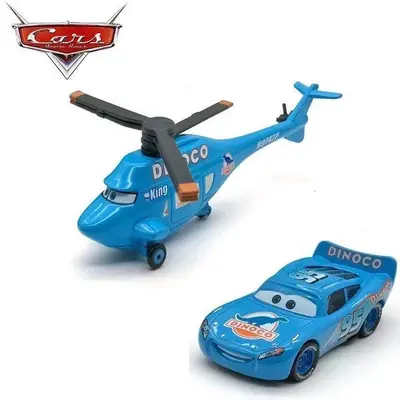 2er-Set Disney Pixar Car Dinoco Helicopter McQueen 1:55 Gussauto Kind Geschenk