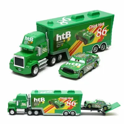 Disney Pixar Cars NO.86 Chick Hick & Mack Truck 1:55 Metall Diecast Spielzeug