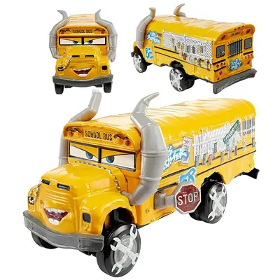 Disney Pixar Cars 3 Miss Fritter Crazy School Bus Diecast Modell Spielzeugauto