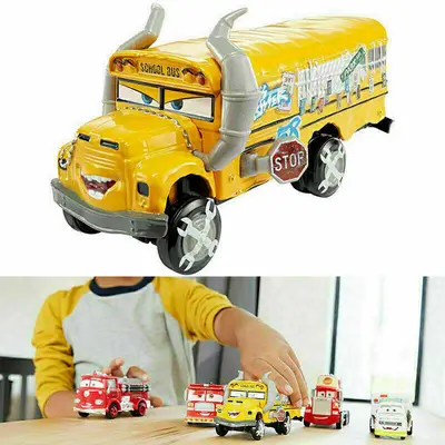 Miss Fritter Verrückter Schulbus Disney Pixar Cars Diecast Spielzeug Auto KFZ