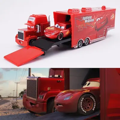 2-Pack Disney Pixar Cars NO.95 Piston Cup Mack & Hauler Truck Diecast Toys Car