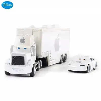 2er Set Disney Pixar Cars 1:55 Nr.84 weiß Apple Hauler Truck Diecast Auto