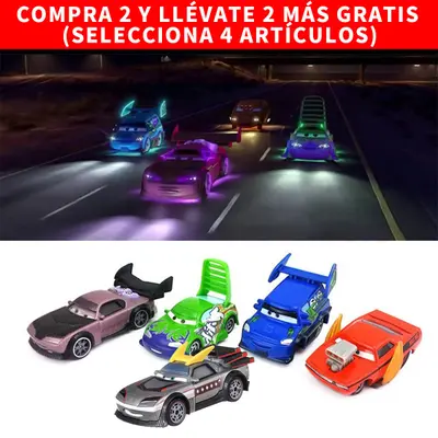 Drag Racing Race Disney Cars Boss Kabuto con Flame Boost, DJ, Wingo, Snot Rod