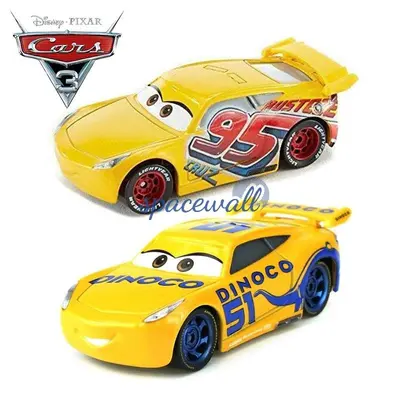 2-Cars Disney Pixar Cars No.95 No.51 Rusteze Cruz Ramirez Diecast Toy Cars Gifts