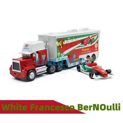 2er Set Disney Pixar Auto weiß Francesco BerNOulli Hauler Truck Diecast