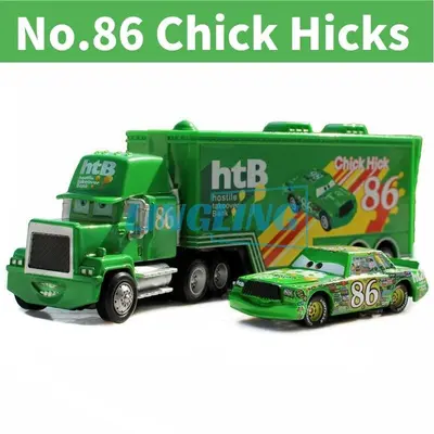 2er Set Disney Pixar Cars Nr.86 Chick Hicks Truck & Auto 1:55 Diecast Autos