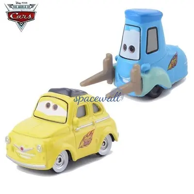 2 Autos Disney Pixar Cars Luigi & Guido 1:55 Diecast Modell Spielzeugauto lose