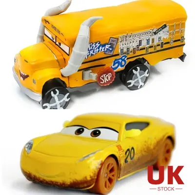 2 Stück Disney Pixar Cars Crash Party Miss Fritter Cruz Druckguss Spielzeug