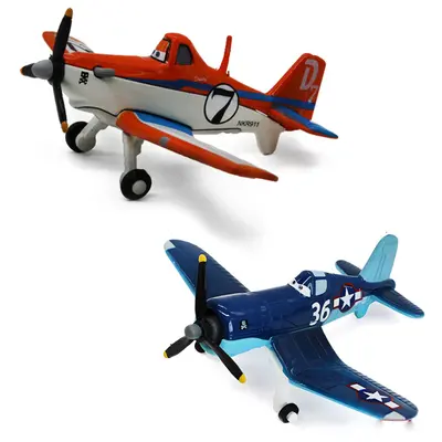 2 Autos Disney Pixar Flugzeug No.7 Dusty + No.36 Flugzeug 1:55 Diecast Modell