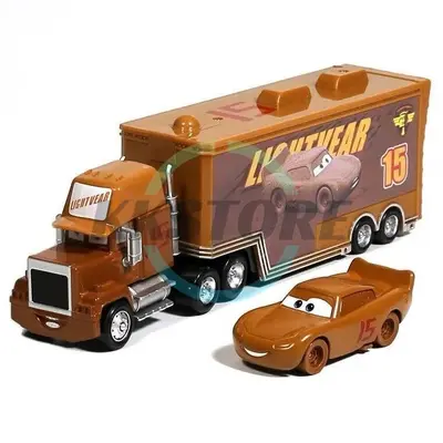 2er Set Disney Pixar Cars 3Gen No.15 Muddy McQueen Mack Hauler Truck &