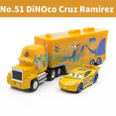 1-2 Stück Disney Pixar Cars No.51 Dinoco Cruz Ramirez Hauler Truck Die-Cast