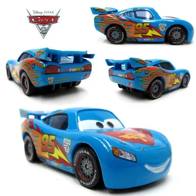Disney Pixar Cars blau McQueen Nr.95 Dinoco Version Kleinwagen Fahrzeug Diecast