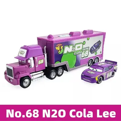 Konvolut 2 Autos Disney Pixar Nr.68 N2O Cola Lee Transport Truck 1:55 Spielzeug
