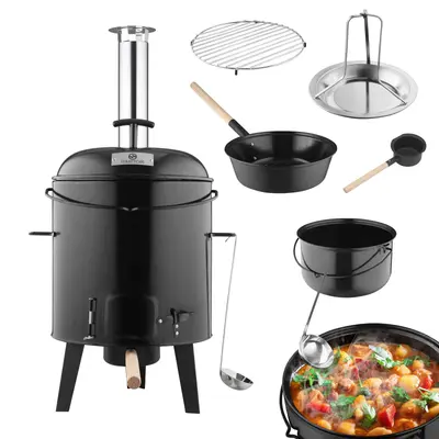 Strattore Gulaschkanone Eintopfofen 19L Ofen Grill Suppenkessel Hähnchenbräter