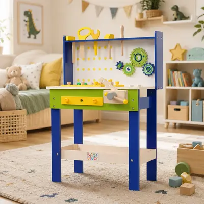 Baby Vivo Kinderwerkbank Holz Werkzeug Kinder Spielzeug Werkstatt Werkzeugbank