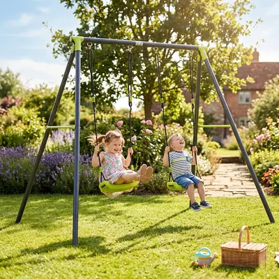 Baby Vivo Schaukelgerüst Schaukelgestell Doppelschaukel Gartenschaukel Schaukel