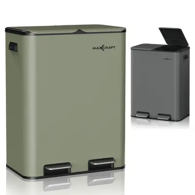 MAXCRAFT Mülleimer Abfalleimer Treteimer Soft Close Edelstahl Eimer 60L