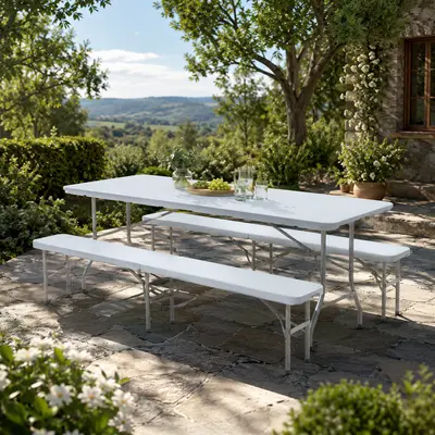 Strattore Gartenset Campingtisch Klappbar 2x Sitzbank Bierbank Klapptisch Tisch