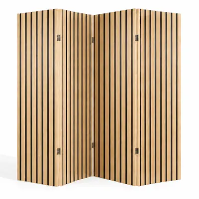 Paravent Sichtschutz Trennwand Raumteiler Spanische Wand Faltwand Holz Stoff