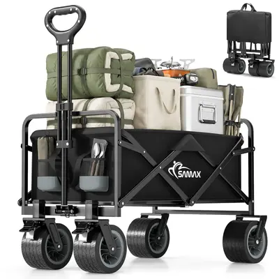 SAMAX Bollerwagen Faltbar Strandwagen Transportwagen Handwagen Klappbar Offroad