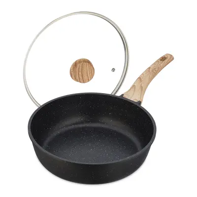 Schmorpfanne Induktionspfanne Hochrandpfanne Antihaftpfanne 28 cm Glasdeckel