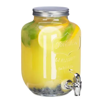 Getränkespender 3.5l Limonadenspender Saftspender mit Zapfhahn 3,5 L Glas