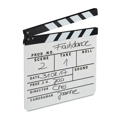 Filmklappe weiß Regieklappe Deko Szenenklappe zum Beschriften Clapperboard