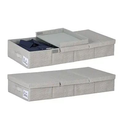 Unterbettkommode Bettunterkasten Aufbewahrung Bett Unterbox Unterbettbox 2er Set