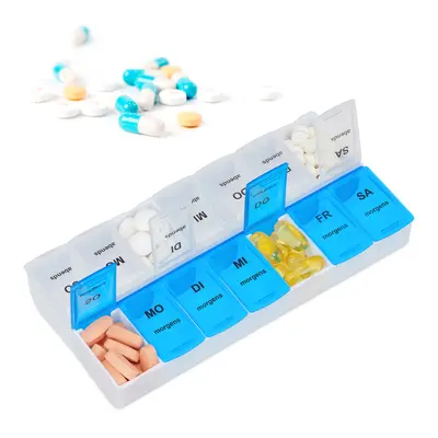 Tablettenbox Tablettendose Pillendose Medikamentenbox Wochendispenser 2 Fächer