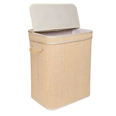 Wäschekorb Wäschesammler Wäschebox Wäschesack Wäschetonne mit Deckel Bambus