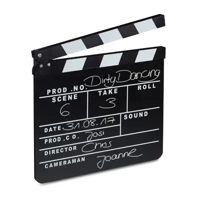 Filmklappe schwarz Regieklappe Holz Synchronklappe Deko 1,5 cm 0,4 kg Filmklappe