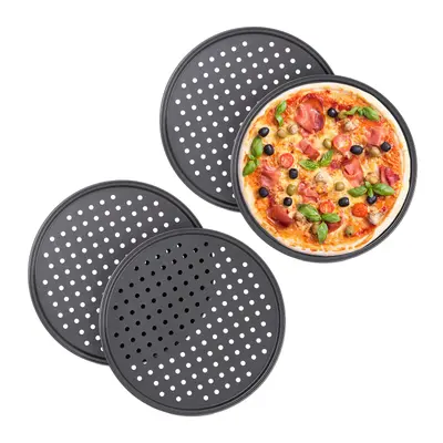 Pizzablech Pizza Backform Antihaft Backblech Gelochtes Blech 4 Stück 32 cm
