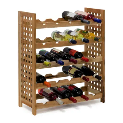 Weinregal walnuss Weinflaschenregal Holzregal für Wein Weinständer aus Holz