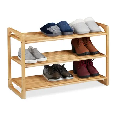 Schuhregal bambus Schuhablage stapelbar Stapelbares Schuhgestell 3 Ebenen