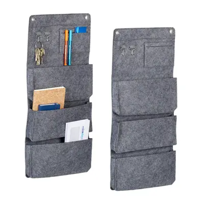 Hängeorganizer Wandtasche Flur-Organizer 4 Fächer grau Bad Organizer Flurregal