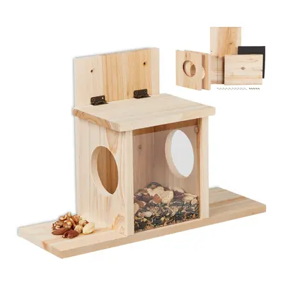 Eichhörnchen futterhaus 2 Eingänge Naturholz Eichhörnchen Futterstation klappbar