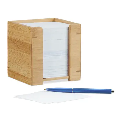 Zettelbox bambus Notizzettel Spender Zettelkasten Büro quadratisch 900 Blatt