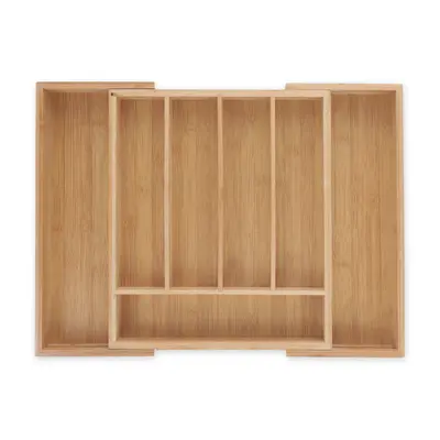 Besteckkasten Besteck Organizer Verstellbarer Besteckeinsatz 5 Fächer natur