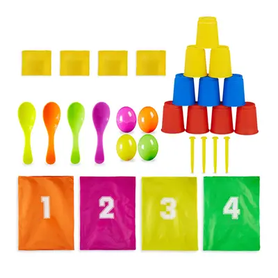 Kinderparty spiele Garten Spielset bunt für 4 Kinder Kindergeburtstag Spiele