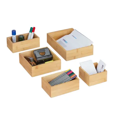 Ordnungsboxen Bambus Organizer Aufbewahrungsboxen 5-teilig natur Naturfarbe