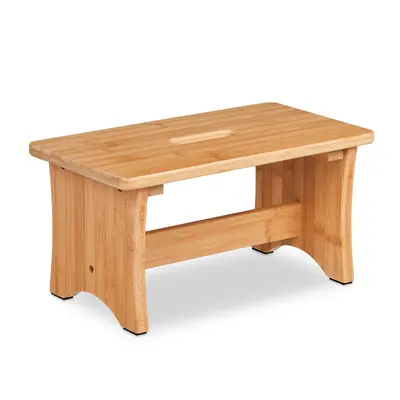 Hocker bambus Tritthocker Fußschemel Blumenhocker leicht natur stabil