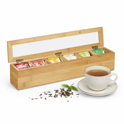 Teebox Teekiste Teebeutel-Organizer Tee-Aufbewahrungsbox Teespender 6 Fächer