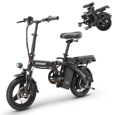 E-Bike Herren Damen, 14 Zoll Elektrofahrrad, 250W, Leichtbau & Klappbar, 30km/h