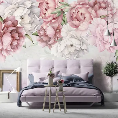 Fototapete Blumen Rosa Romantisch Schlafzimmer VLIES TAPETE XXL + KLEISTER
