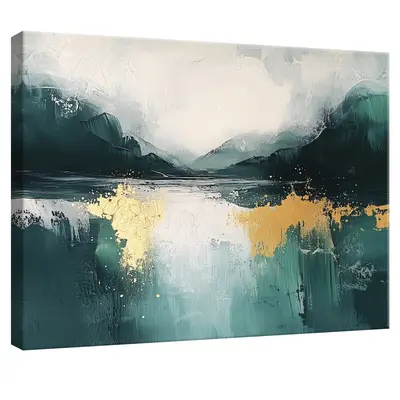 Leinwand Bilder Abstrakt Grün Gold Marmor Wandbild Leinwandbild Groß Wanddeko